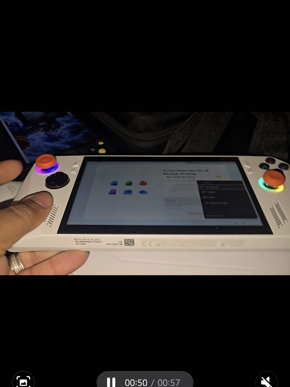 Deck Portable Gaming Console - White with Orange Accent